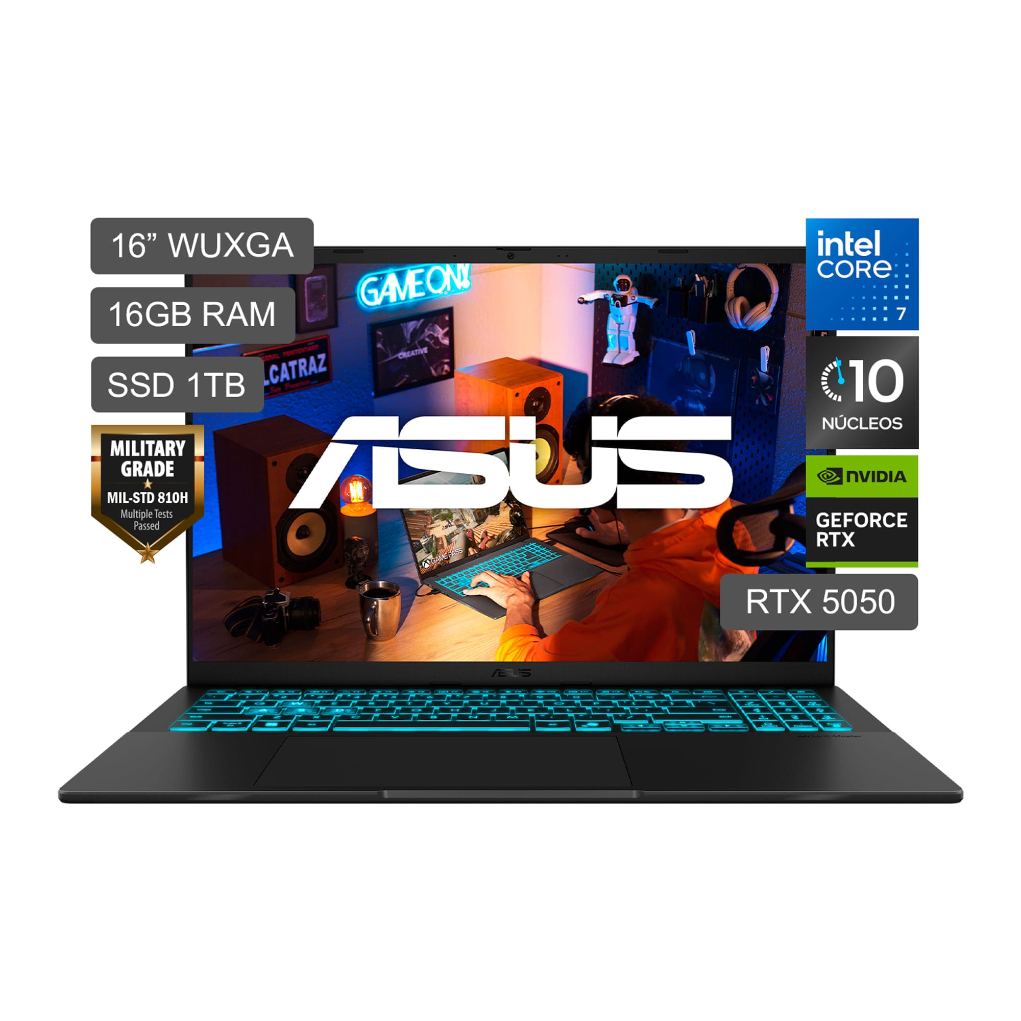 Laptop ASUS Gaming  V16 16"" Intel Core 7-240H 16GB 1TB SSD RTX5050