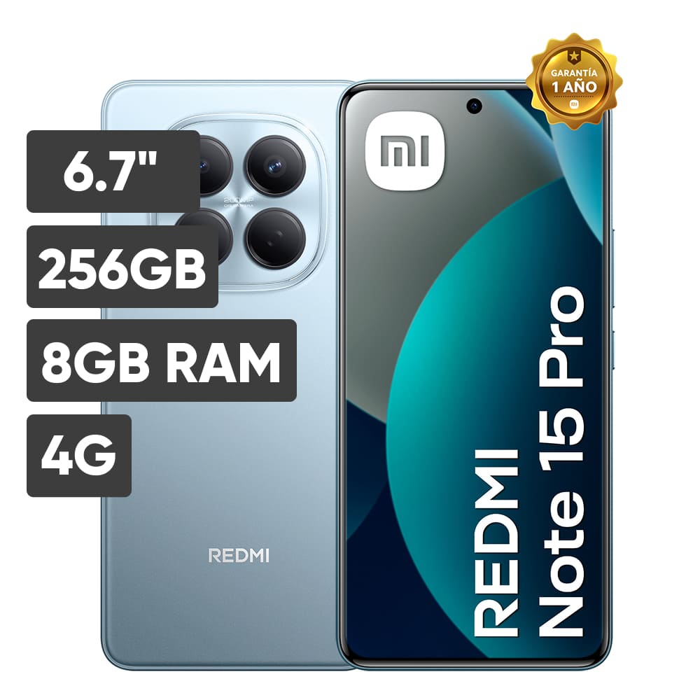 Smartphone XIAOMI Redmi Note 15 PRO 6.7"" 8GB 256GB 200MP+8MP Azul