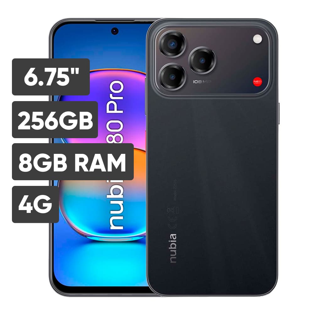 Smartphone ZTE V80 Pro 6.75"" 8GB 256GB 108M+2M+AI camera Negro