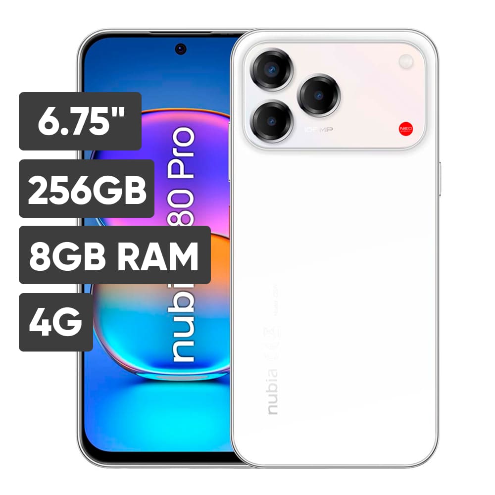 Smartphone ZTE V80 Pro 6.75"" 8GB 256GB 108M+2M+AI camera Blanco