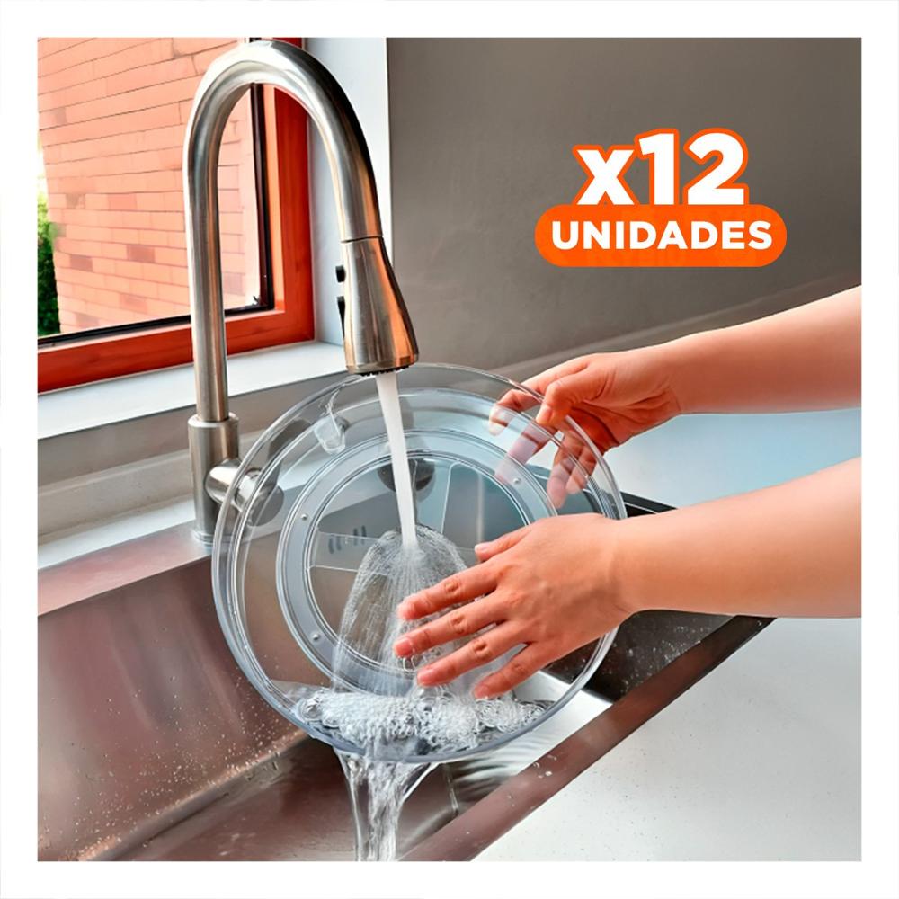 Pack12 Elemento Giratorio Funcional 29x3.5cm para Cocina Transparente