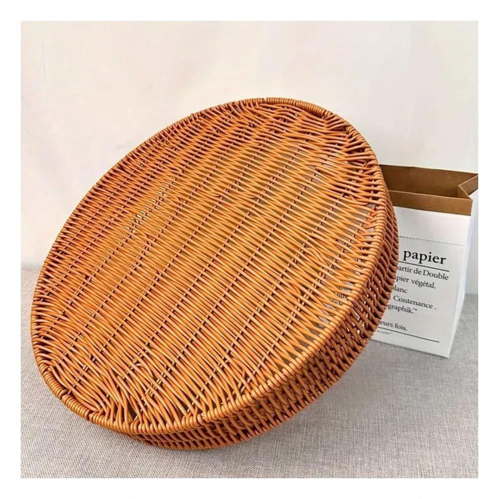 Base Decorativa Tejida Circular 26cm Marron Orden Personal Diario Extra Y+Ligas Regalo