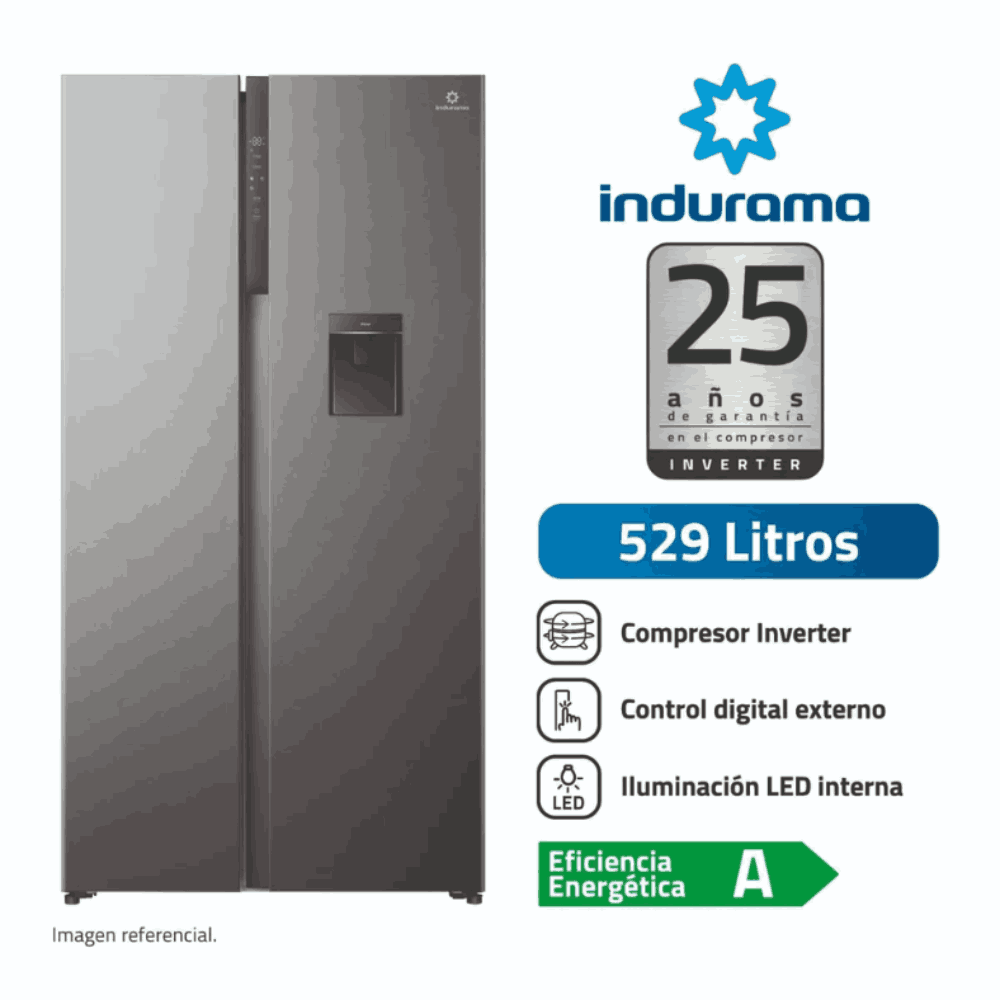 Refrigeradora Croma Side by Side 529L RI-795DI Indurama