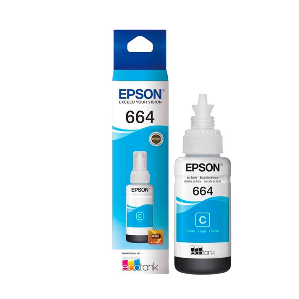Epson Tinta Cian T664 para Impresoras EcoTank L220 L375 L475 L575 L310 L1300 C13T66422A