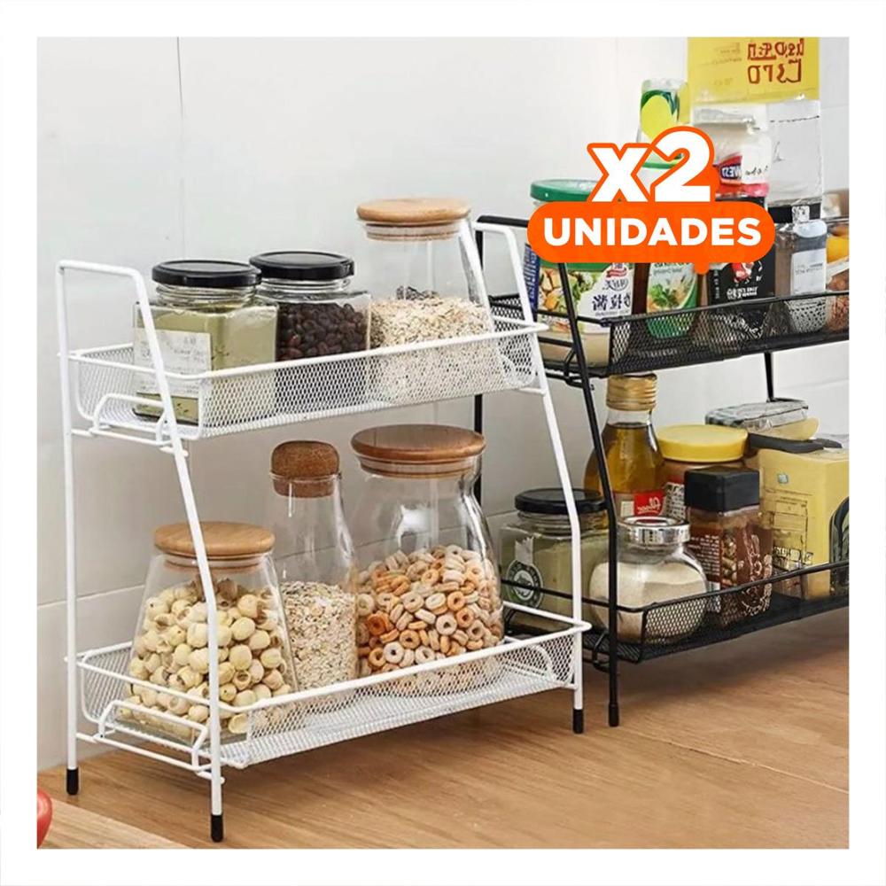 Pack2 Modulo de 2 Niveles Multiuso Compacto y Seguro y Facil Blanco Y+Regalo Sticker