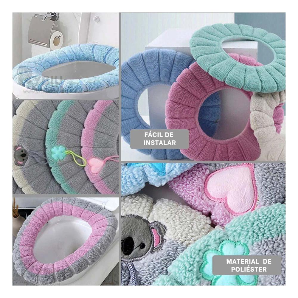 Funda Afelpada para Inodoro Suave Lavable y Comoda para Uso Diario Hogar