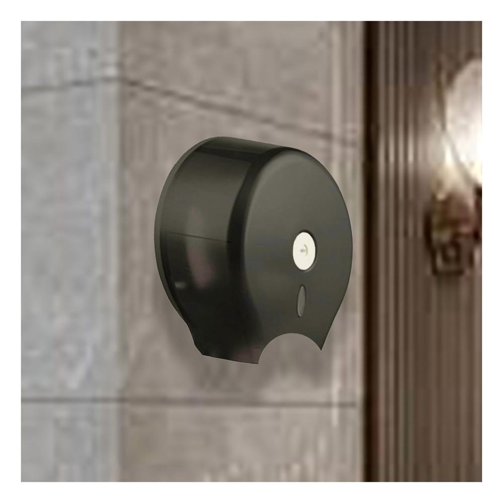 Porta Papel Higienico Jumbo Negro Compacto y Comodo y Seguro Gota Y+Papel Regalo