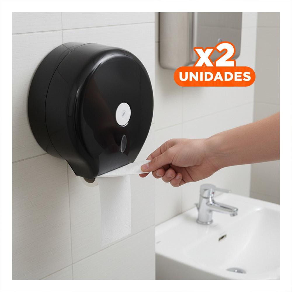 Pack2 Caja para Papel Higienico Jumbo Negro Comoda y Facil de Usar Gota Y+Regalo Sticker