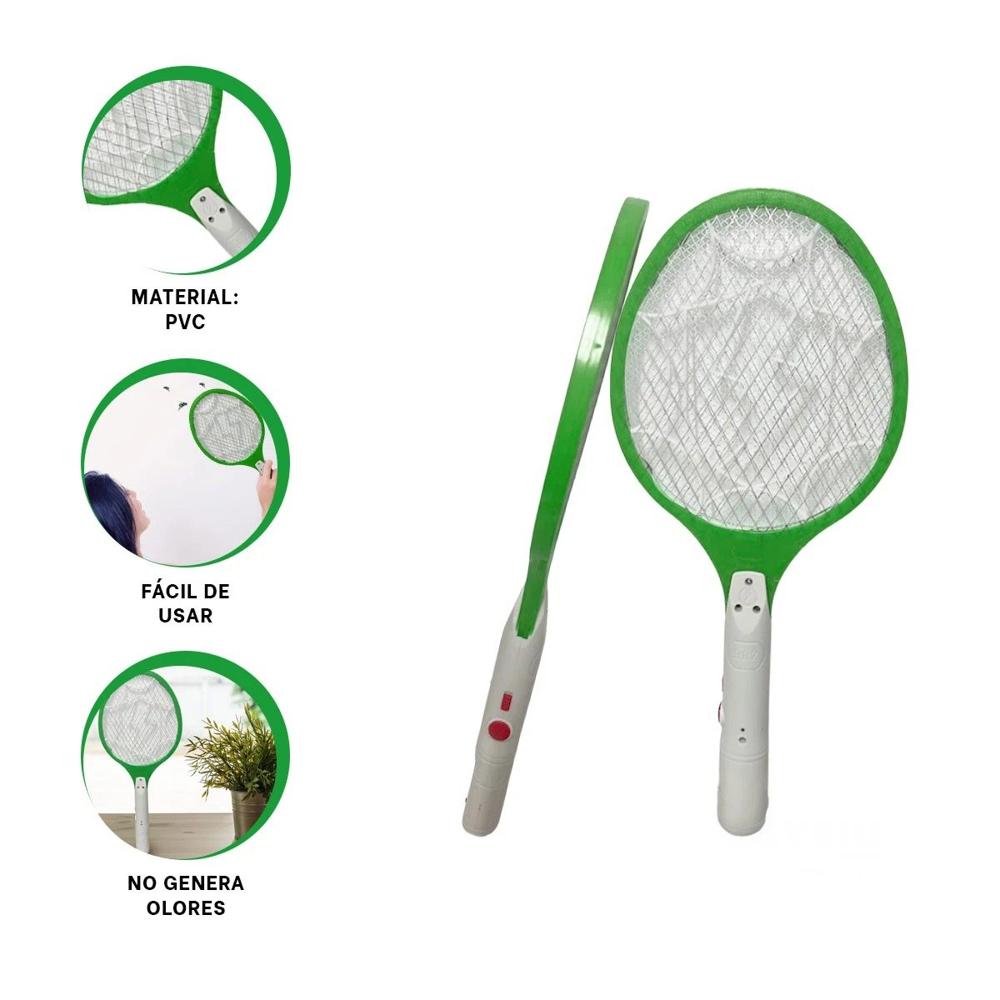Paleta Mosquitera Multifuncional de Mano para Camping Patio y Jardin Verde Y+Ligas Regalo
