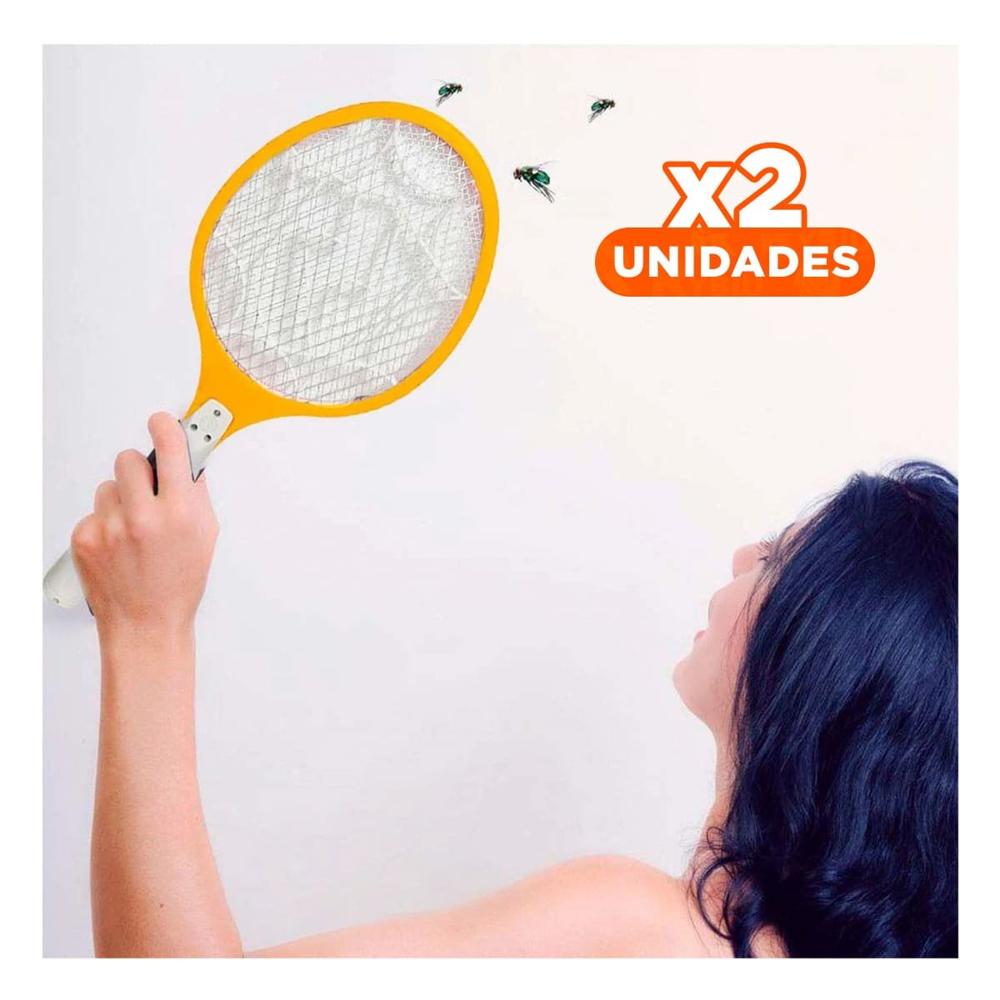Pack2 Instrumento Mosquitera Electrico para Alejar Insectos Anaranjado Y+Papel Regalo