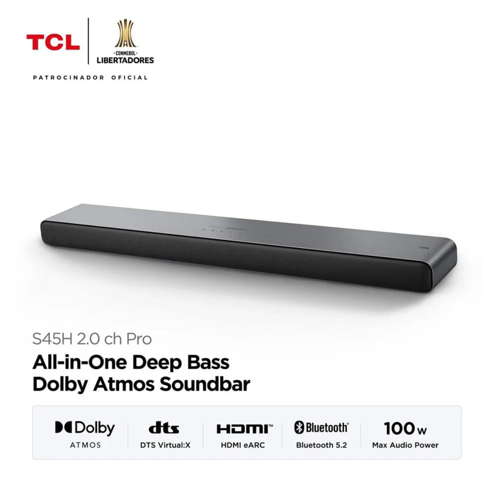 Soundbar TCL S45H con Dolby Atmos y DTS VirtualX 2.0 100W