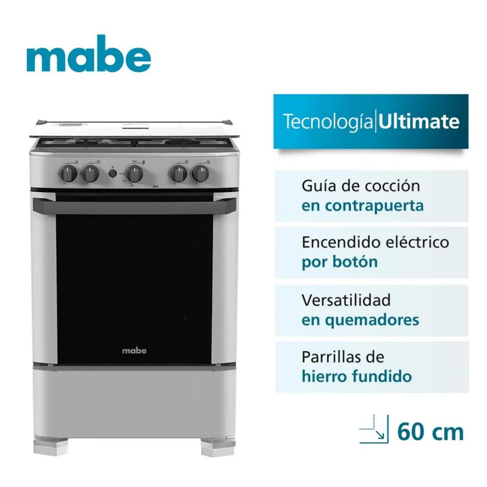 Cocina de Piso a Gas 60cm Silver Mabe CMP6010FG1