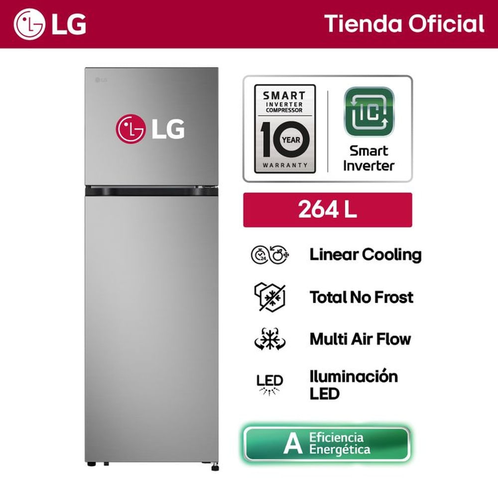 Refrigeradora LG Top Freezer 264l Linearcooling  Vt26bpy