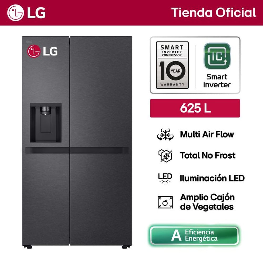 Refrigeradora LG Side By Side 625l Total No Frost Gs66spm