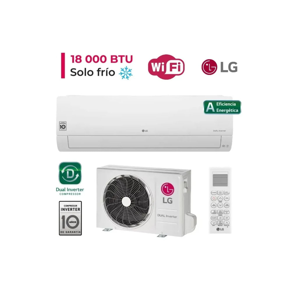 Aire Acondicionado LG Inverter 18000 Btu Solo Frío Vm182ct