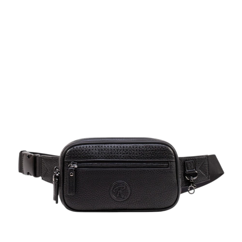 Canguro para Hombre con Logo de Marca Embozado Renzo Costa Rkc 2257 1 Black Lux