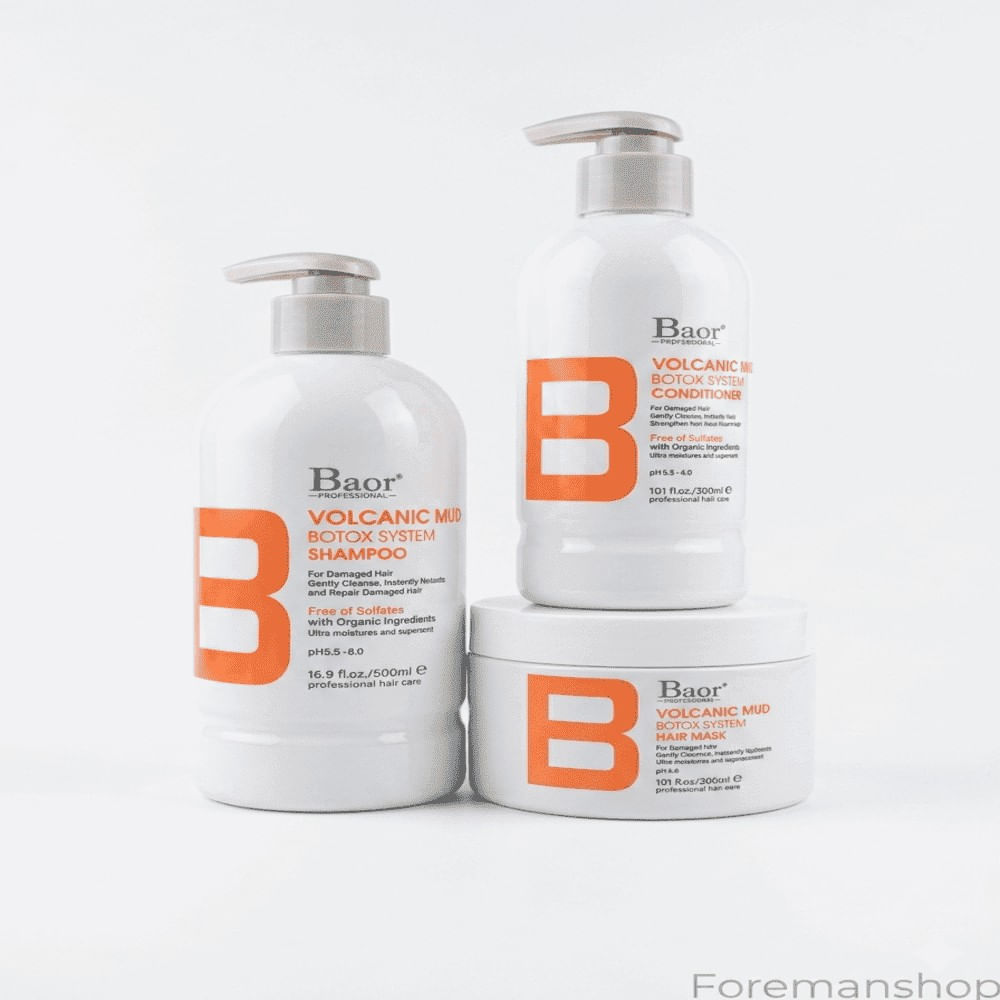 Kit Botox Volcanic Mud - Shampoo500ml + Acondicionador300ml + Mascarilla300ml