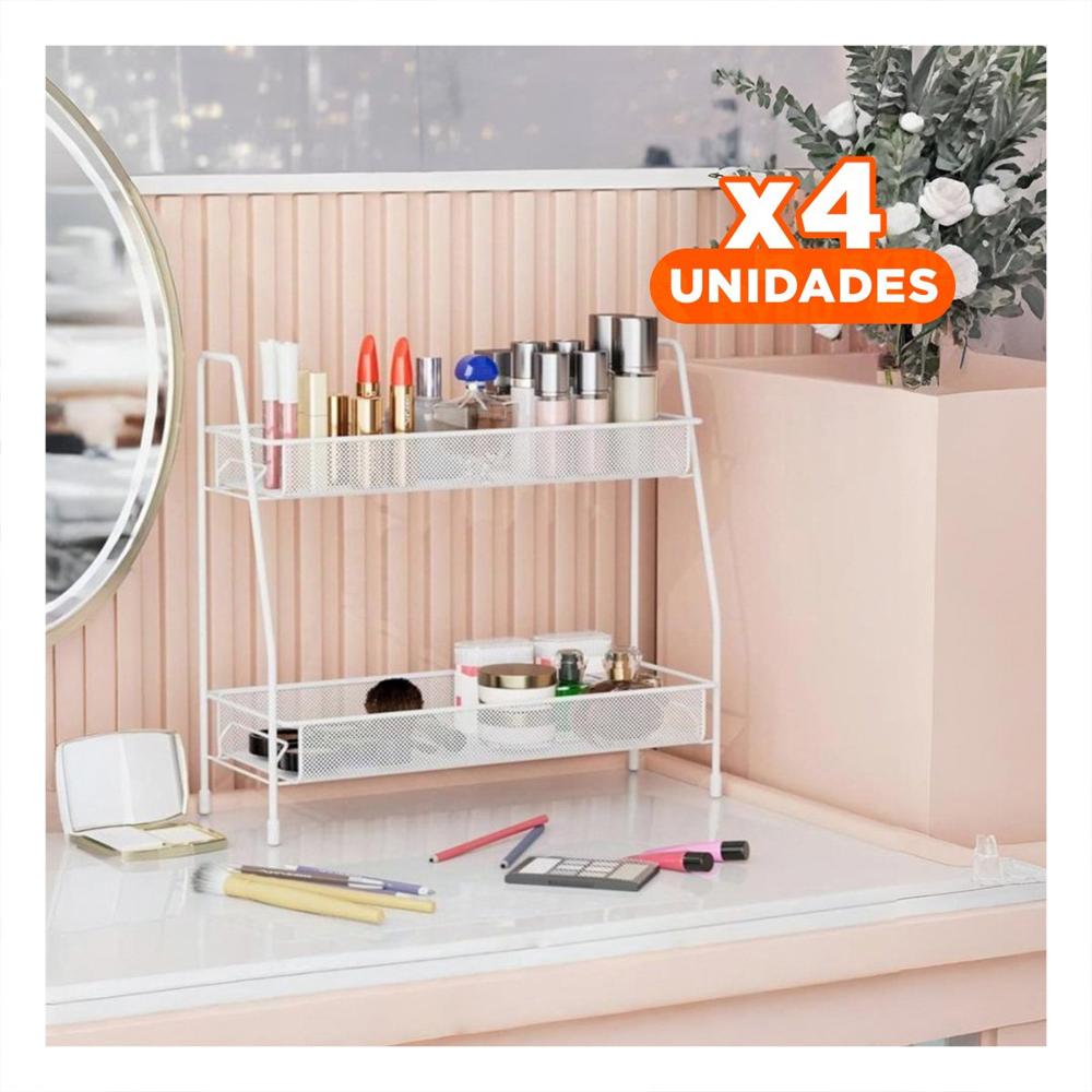 Pack4 Modulo de 2 Niveles Multiuso Versatil y Resistente de Uso Diario Blanco