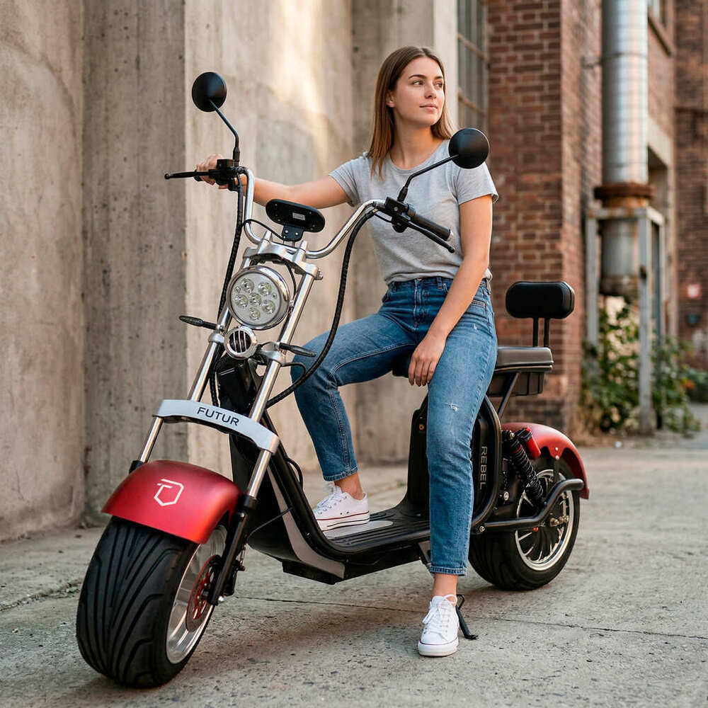 Moto Eléctrica REBEL de Litio 2000W Rojo