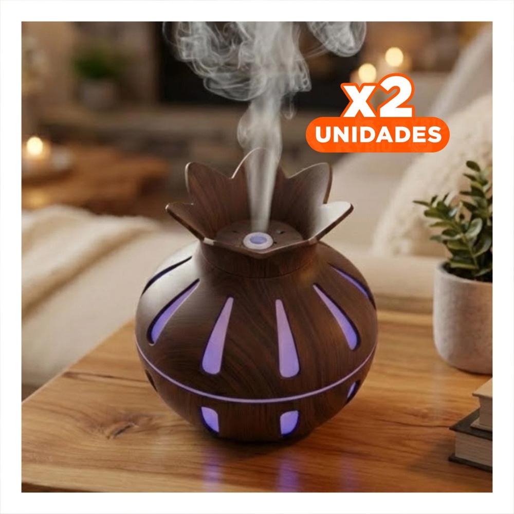 Pack2 Humificador con Forma de Flor 12x11cm Color Marron Y+Papel Regalo