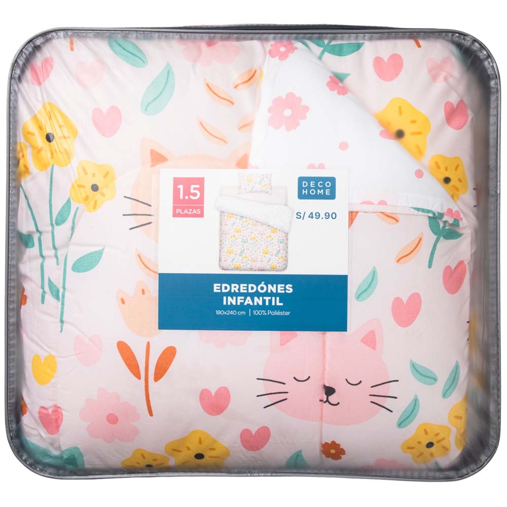 Edredón Infantil 1.5 Plazas Kitty Cat DECO HOME