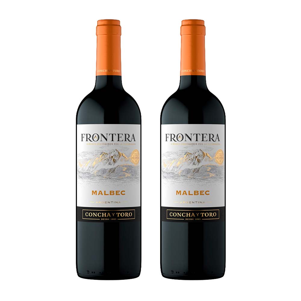Pack Vino Tinto CONCHA Y TORO Frontera Malbec Botella 750ml x 2un