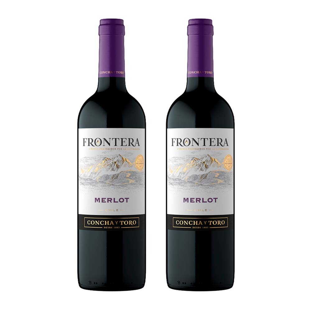 Pack Vino Tinto FRONTERA Merlot Botella 750ml x 2un