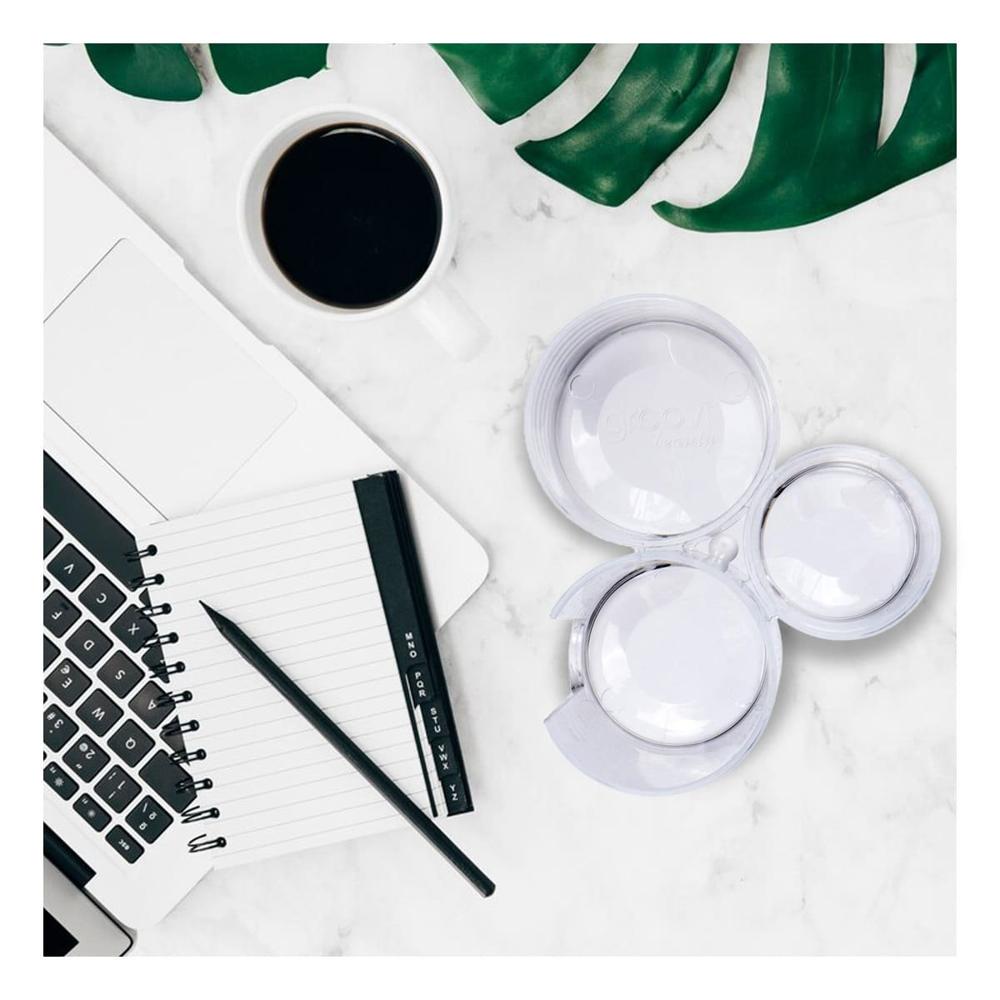 Sistema acrilico con 3 espacios tubulares y tapa de organizacion transparente Y+Regalo Sticker