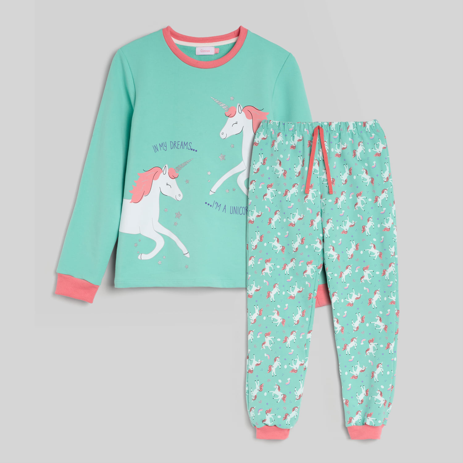 Pack Pijama Para Niña French Unicorn Circus