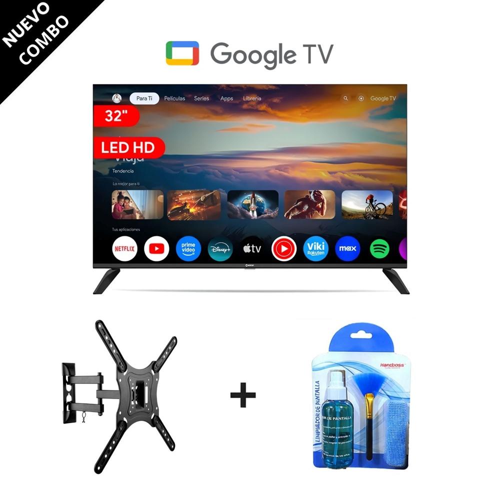 Televisor HD 32 MS32-E2000GBT + Rack Móvil 2355-02 + Kit Limpiador