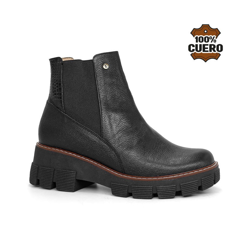 Botines Casuales Cuero Mujer 2615-KA26Q1 NEGRO Botines Casuales Cuero Mujer Par&ss 2615-KA26Q1 NEGRO 38