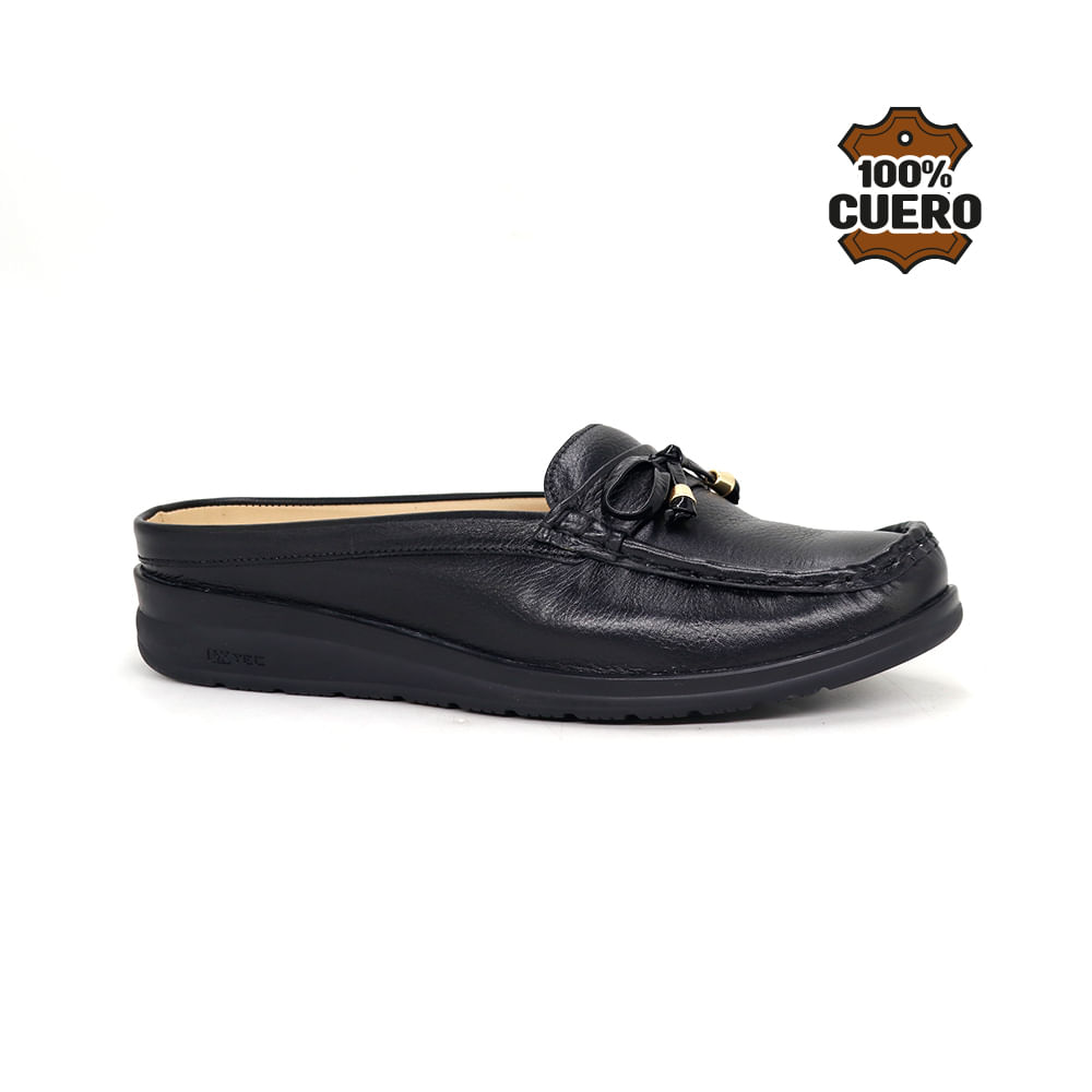 Zuecos Casuales Muje Cuero 2623-KA26Q1 NEGRO Mocasin De Cuero Mujer Par&ss 2623-KA26Q1 NEGRO 39