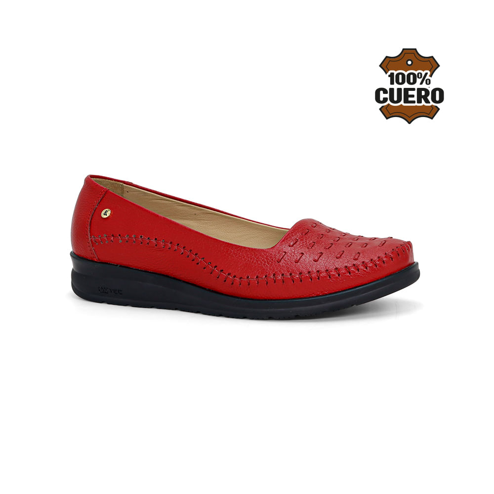 Mocasines Cauales Cuero Mujer 2622-KA26Q1 Rojo 39