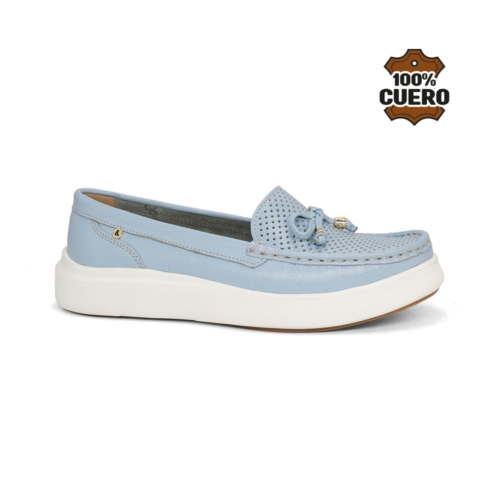 Mocasin De Cuero Mujer Cedan-KA26Q1 Celeste Mocasin De Cuero Mujer Par&ss CEDAN-KA26Q1 CELESTE 36