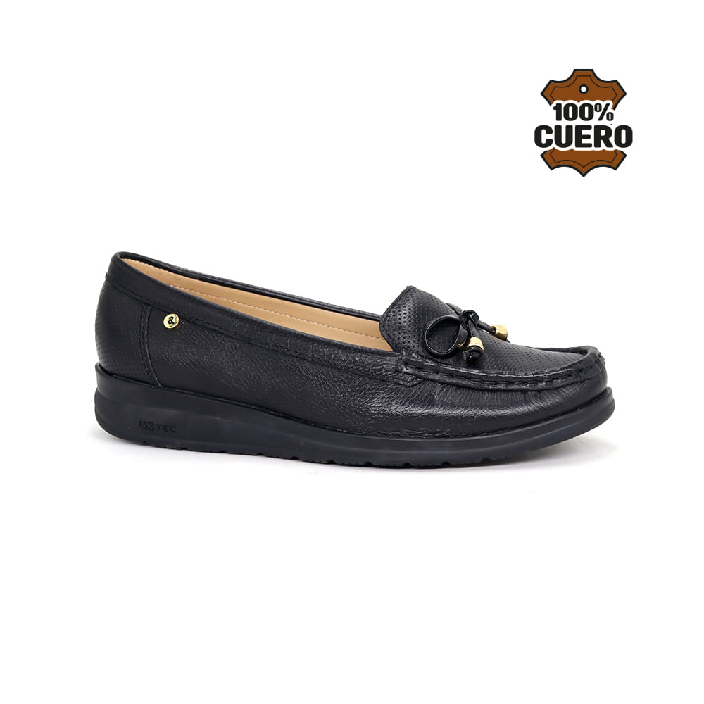 Mocasines Casuales Cuero Mujer 2620-KA26Q1 NEGRO-GRAFITO Mocasin De Cuero Mujer Par&ss 2620-KA26Q1 NEGRO/GRAFITO 39