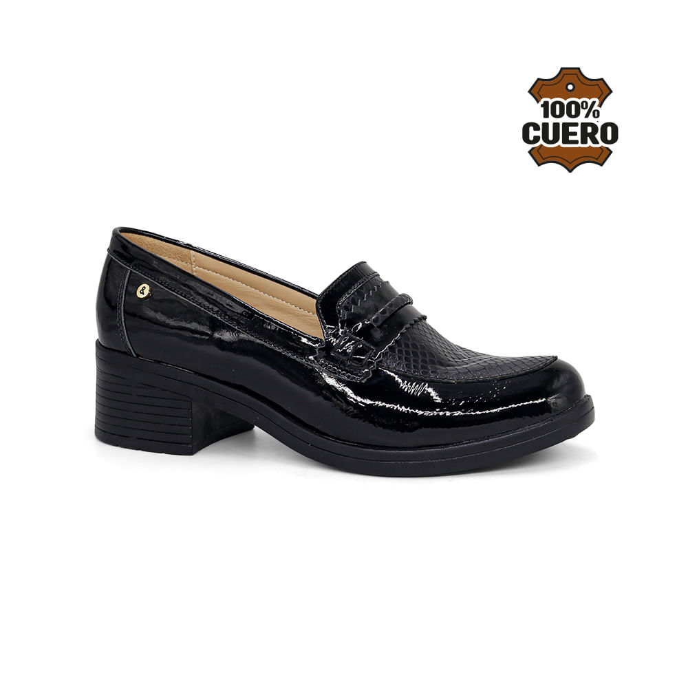 Zapatos Casuales Cuero Mujer 2676-KA26Q1 Negro Charol 39