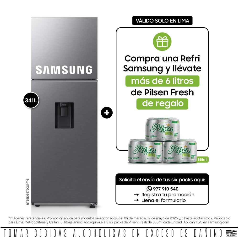Refrigeradora Samsung Top Mount Freezer 341L RT35DG5720S9PE Silver