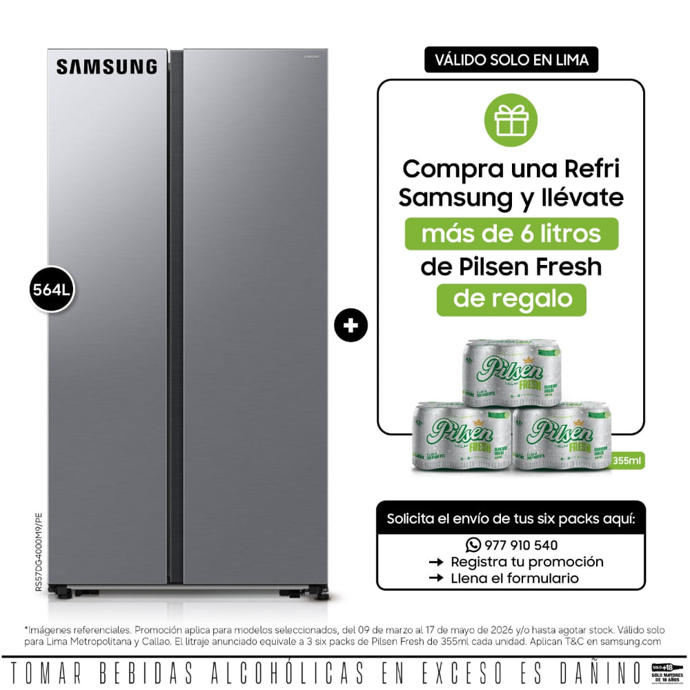 Refrigeradora Samsung All Around Cooling 564Lt Plata RS57DG4000M9/PE