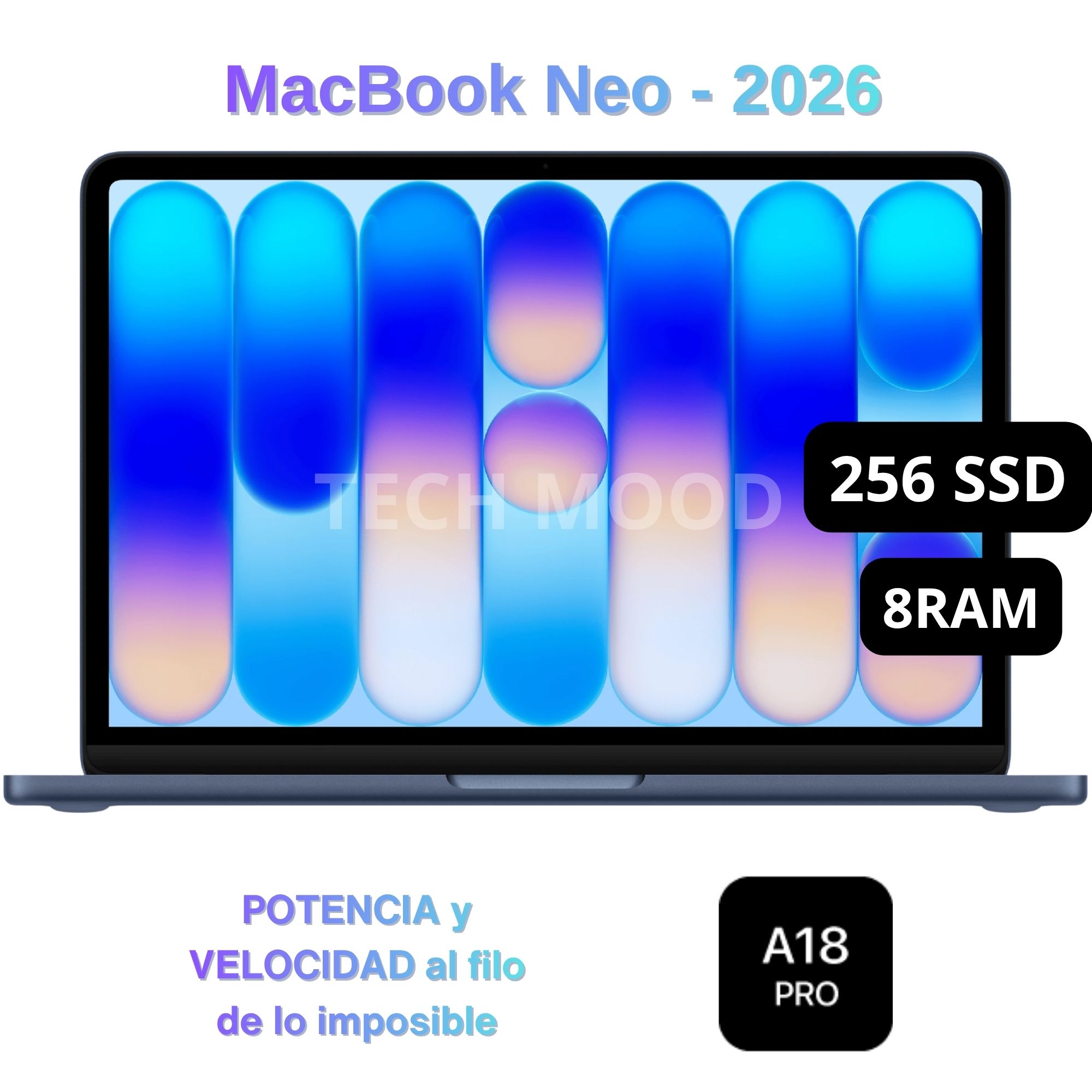 Apple Macbook Neo 2026 de 13'' Chip A18 Pro 8GB RAM 256GB SSD Teclado Inglés - Indigo