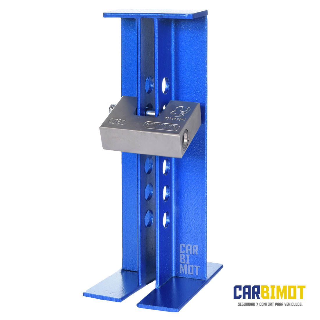 Seguro Traba Timón Volante Pedal Antirrobo Carbimot para Embrague y Freno de Vehículos Azul