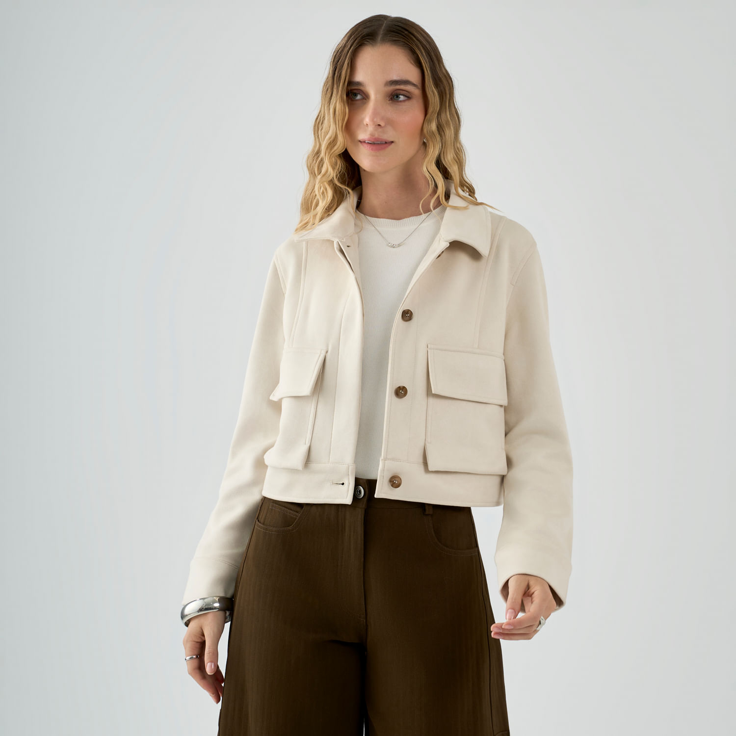 Casaca Mujer Suede Pocket Malabar