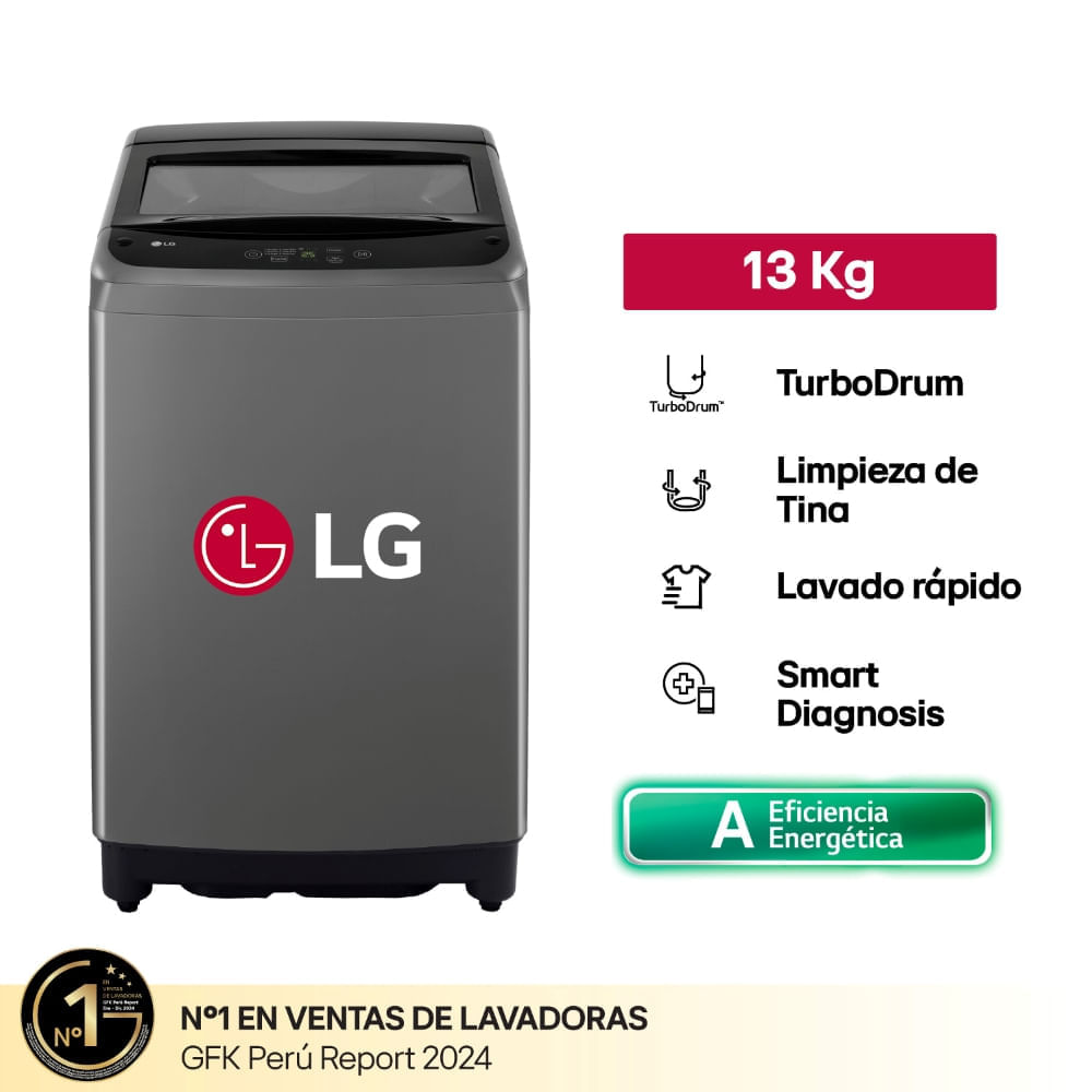 Lavadora LG WT13BVTB Turbodrum Carga Superior 13kg Negro