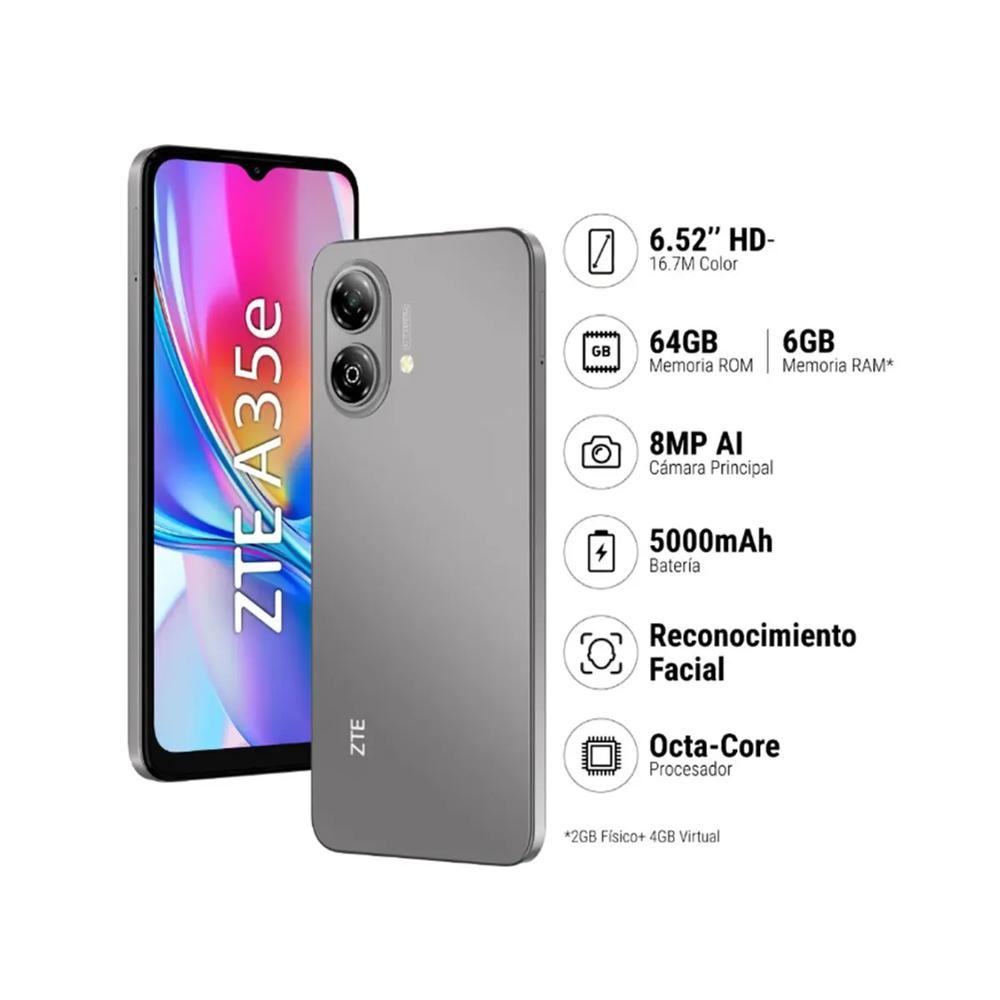 Zte Smartphone Blade A35e 6.52 64 Gb Gris