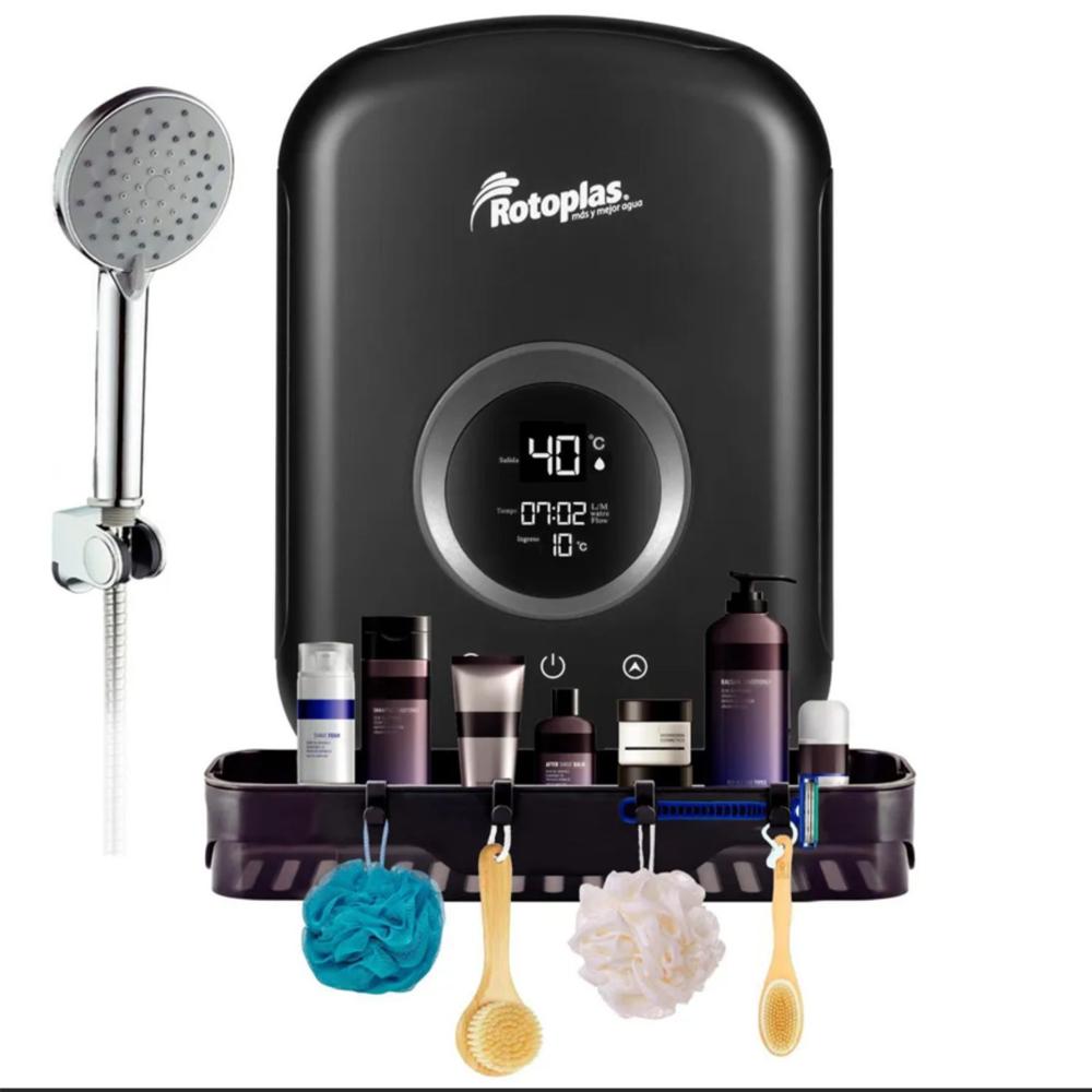 Rapiducha Rotoplas Sensation Max Black 5500W Diseno Compacto