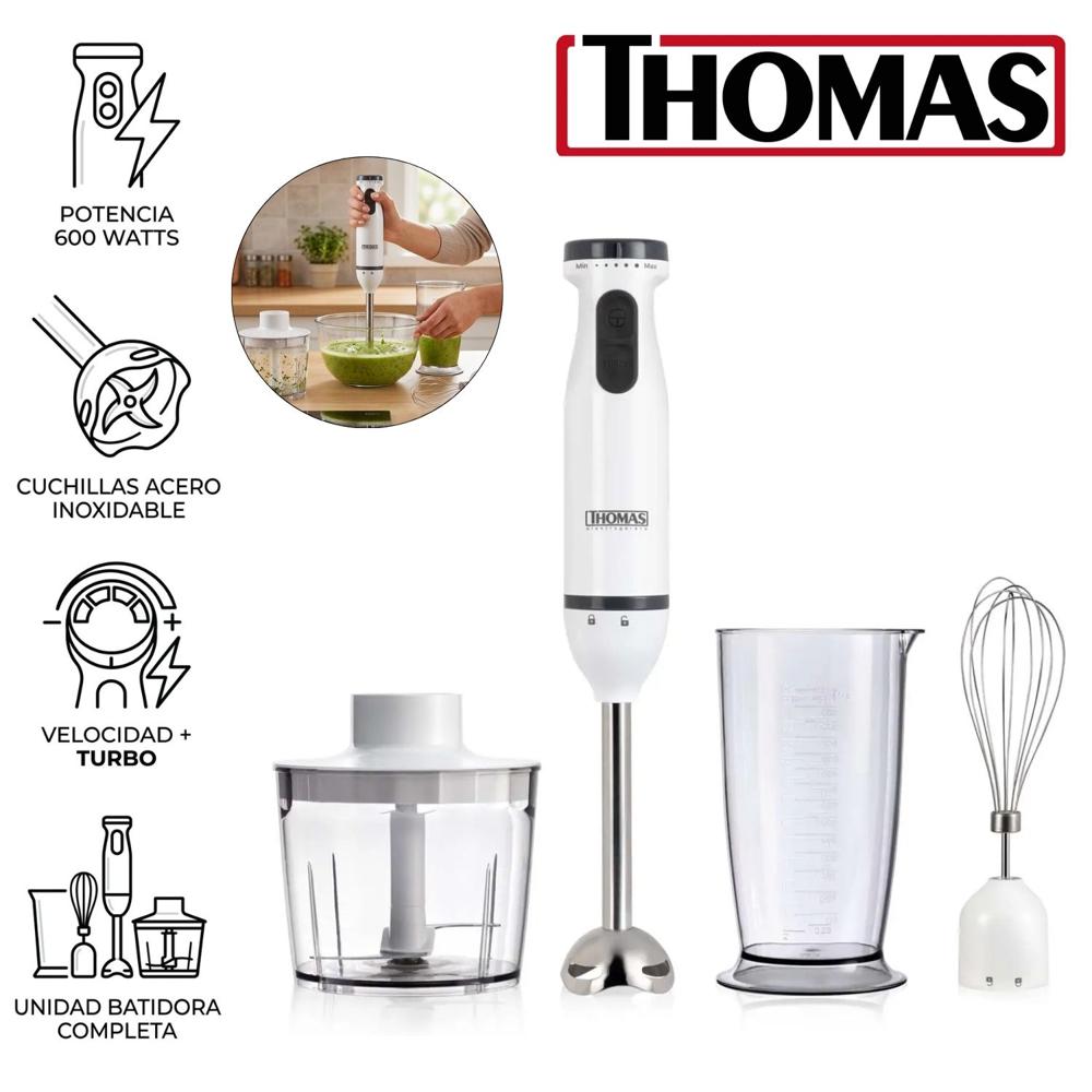 Licuadora de Inmersión Thomas TH-8725 600 Watts Mezclar o Licuar Alimentos Directamente