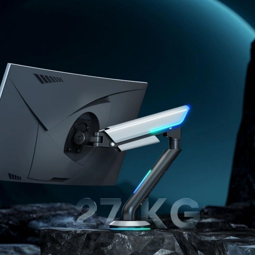 RACK SOPORTE GAMING DE 24 A 57 PULGADAS CON RESORTE DE GAS REFORZADO TIPO TITAN RGB GMK96-12L