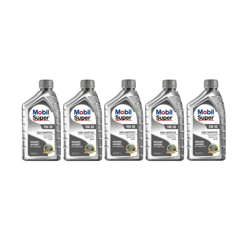 Aceite de Motor Mobil Super 3000 5W-30 Sintético Kit 5 Litros