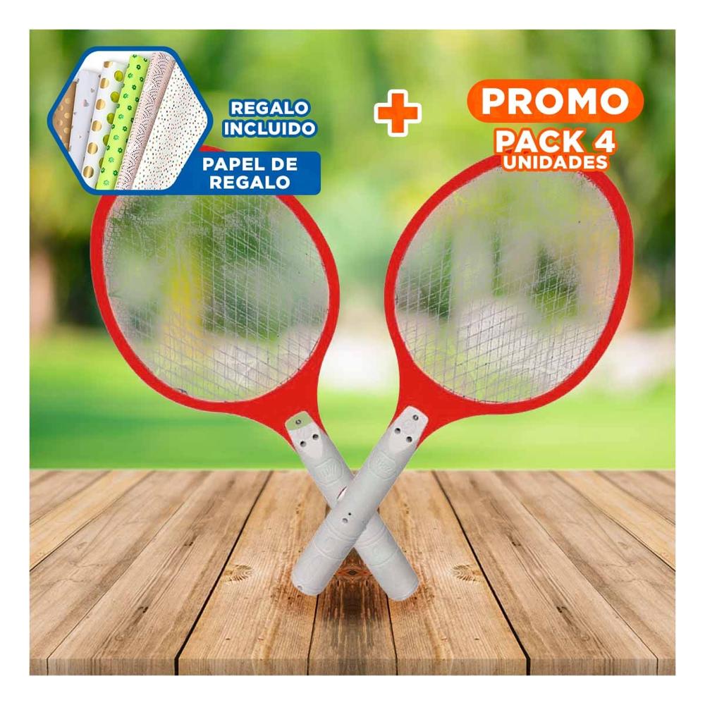 Pack4 Rejilla Mosquitera Profesional de Mano para Uso Diario Rojo Y+Papel Regalo
