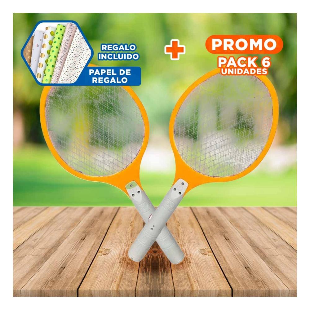 Pack6 Paleta Mosquitera Portatil para Dormitorio Sala y Oficina Anaranjado Y+Papel Regalo