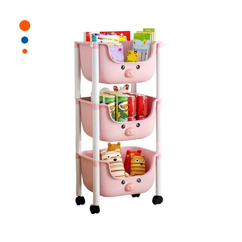 Mueble Kawaii 3 Niveles Estilo Tierno y Funcional Rosado Chancho Y+Papel Regalo